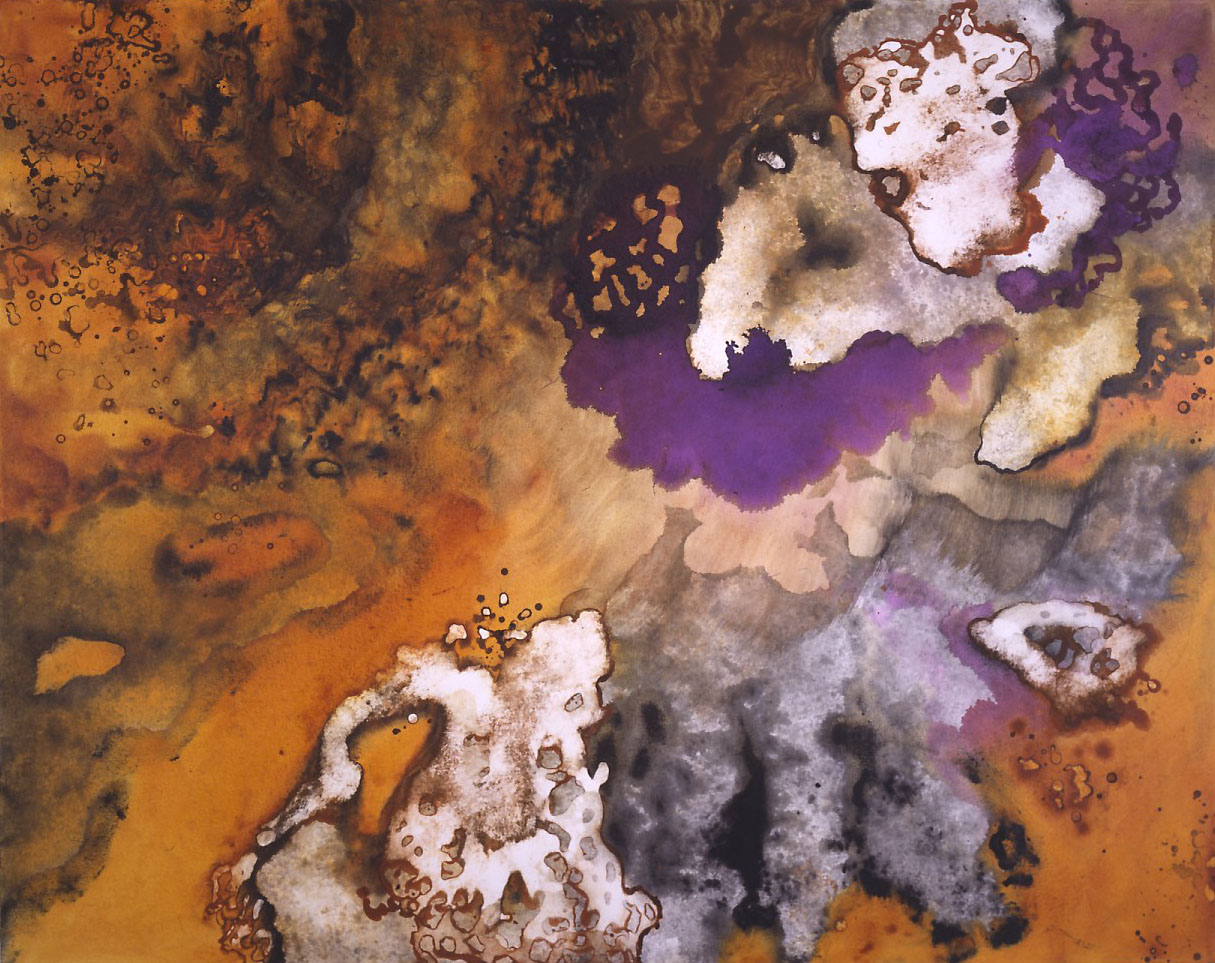  "Acra Gold Amber" 1994, Amber Glow Series, acrylic on canvas, 48 x 60 in (122 x 152 cm). 
