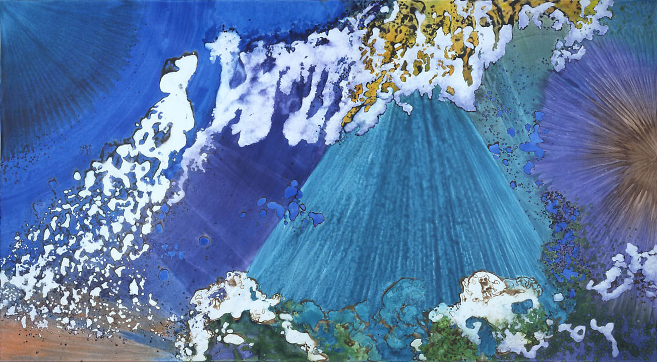  "Crystal Pyramid" 2003, Crystal Reef Series, acrylic on canvas, 10 x 18 feet (305 x 549 cm). 