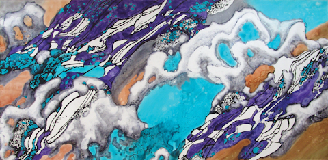  "Glacier Rapid Melting" 2007, Glacier Melting Series, acrylic on canvas, 10'&nbsp;x 20' (305 x 610 cm). 