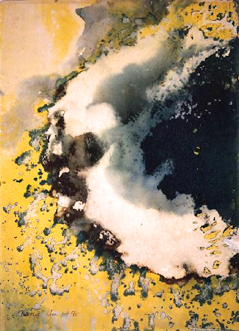  "Glowing Green" 1970, Melting Series, acrylic on paper, 30 x 22 in (76 x 65 cm). 