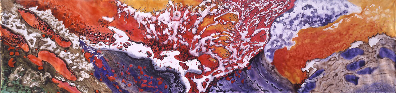  "Fire - Elements of Life" 2004, Molten Lava Series, acrylic on canvas, 8 x 33 feet (244 x 1006 cm). 