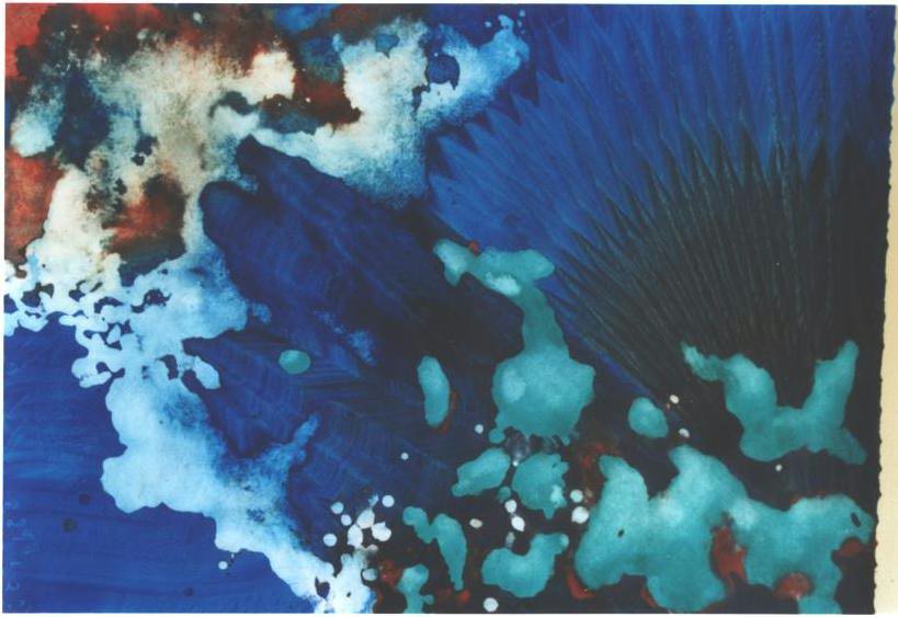 "Deep Sea Peacock", Turquoise Floating Series. 