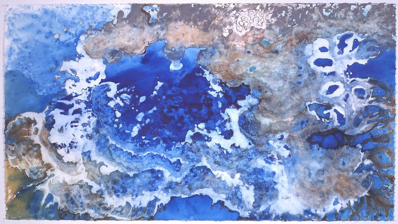  "Deep Sea Garden" 1994, Deep Sea Garden Series, acrylic on paper, 38 x 68 in (97 x 173 cm). 