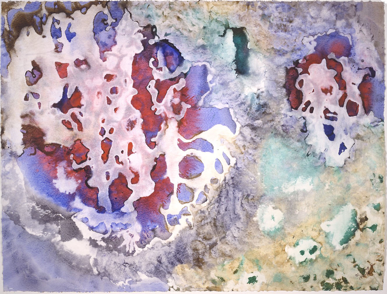  "Dancing Coral" 1991, Dancing Coral Series, acrylic on paper, 32 x 42 in (81 x 107 cm). 