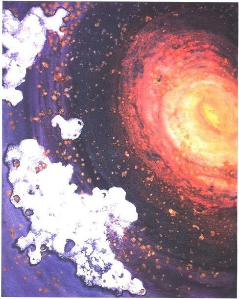  "Galaxy" 196, Galaxy and Milky Way Series, acrylic on canvas, 48 x 60 inches (122 x 152 cm). 