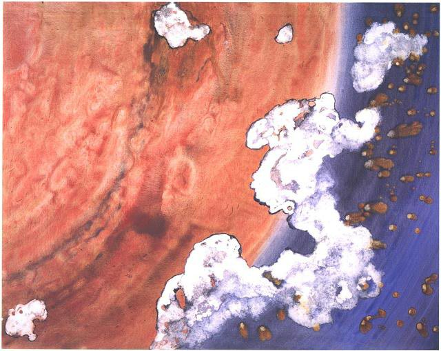  "Mars' Love" 1996, Galaxy and Milky Way Series, acrylic on canvas, 48 x 60 in (122 x 152 cm). 