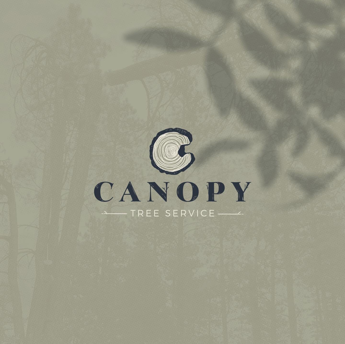 Beautiful branding for @canopy_tree_service that I recently completed! They came to me with the idea and a sketch of the tree ring &ldquo;C&rdquo; to be the logo mark and boy it turned out beautiful😍. I paired it with a bold customized font that has