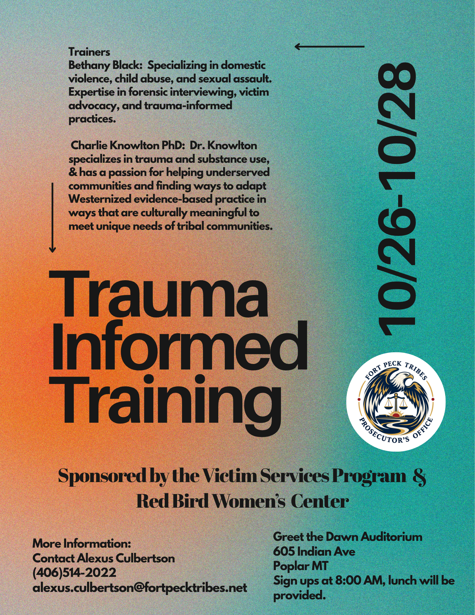 Training October 26th-28th
