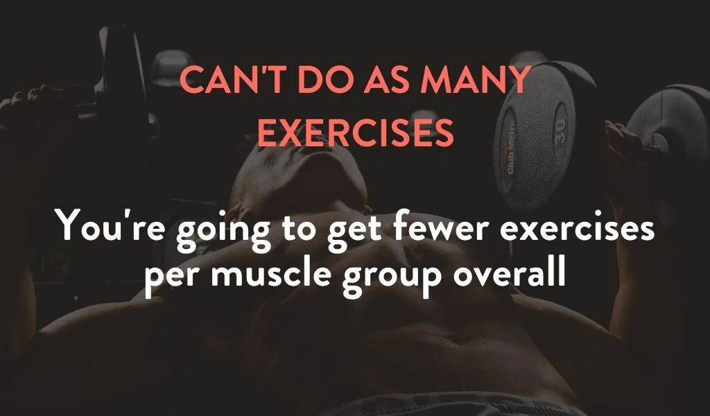 You can’t do as many exercises per muscle group if you’re lifting once per week
