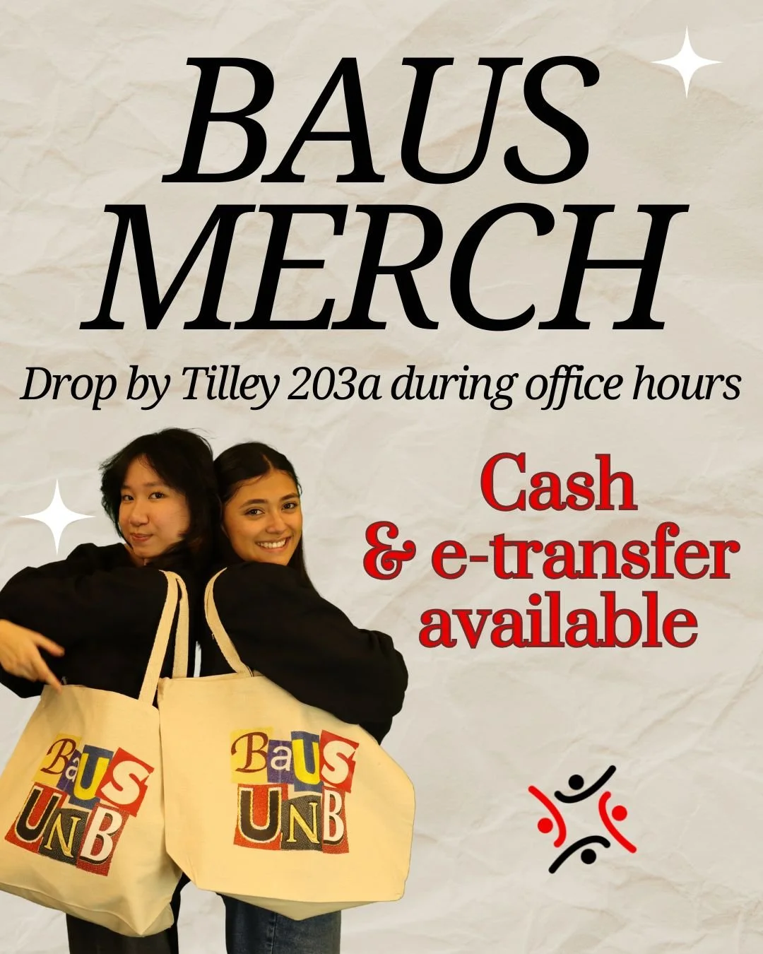 ❓Did you know BAUS Merch is still on sale?!

Don't miss this chance to grab yourself or a friend a BAUS sweater or tote bag!

Stop by the BAUS office in Tilley 203 to pick some up!

Cash and e-transfer only, stock is limited and sizes are subject to 