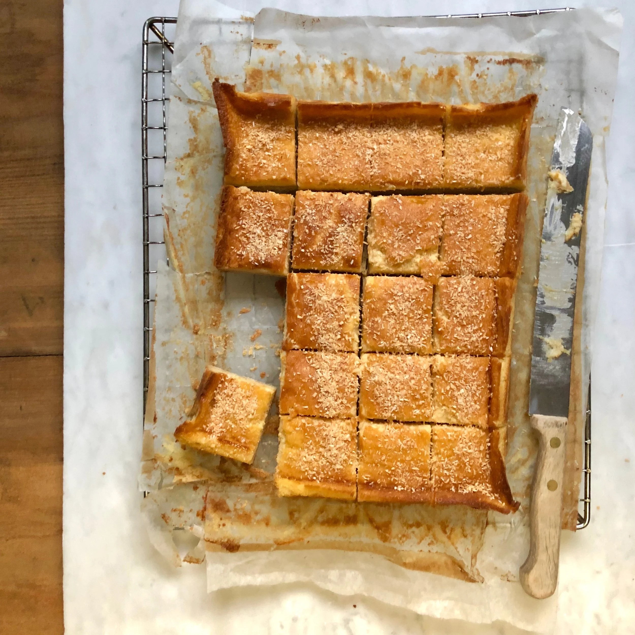 LIME &amp; COCONUT CUSTARD SQUARES