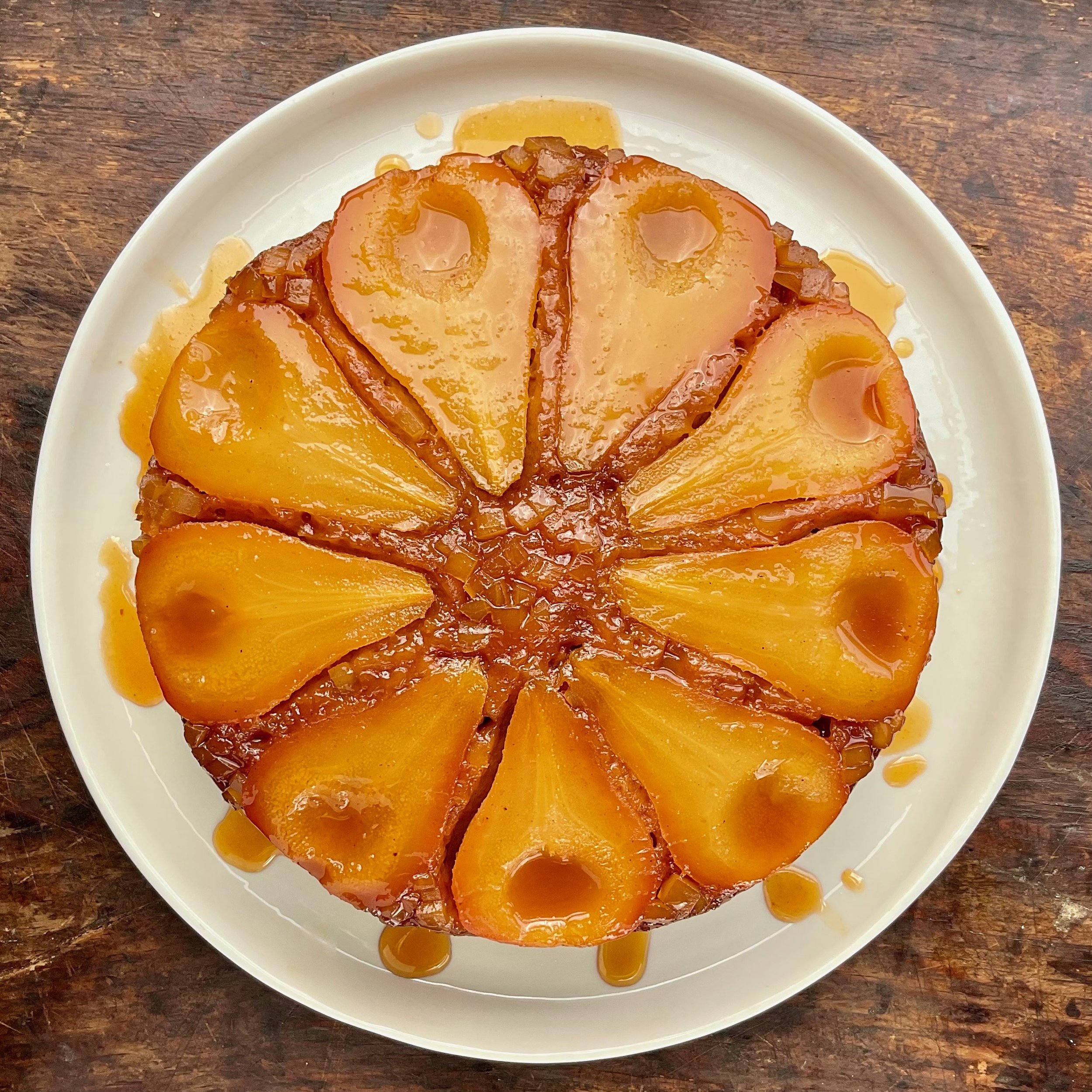 UPSIDE DOWN CARAMEL PEAR CAKE