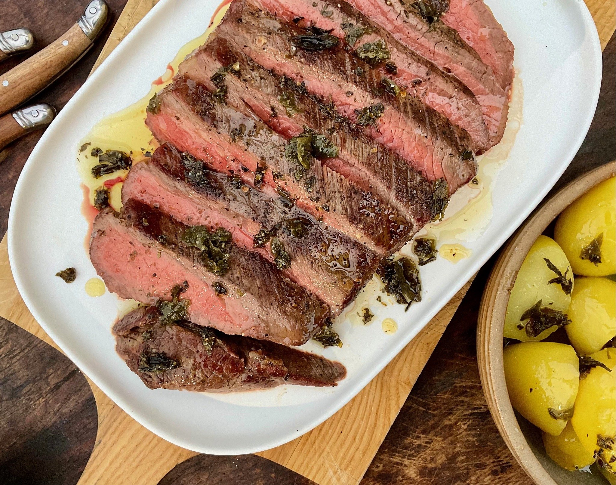 RUMP TRI TIP STEAK. Our favourite cut from the rump. &quot;Tri tip&quot; is simply, the tip of the whole rump - a really flavoursome piece of meat that has lovely marbling, making it a juicy option to barbecue or grill. 

@fionahammondfood has taken 