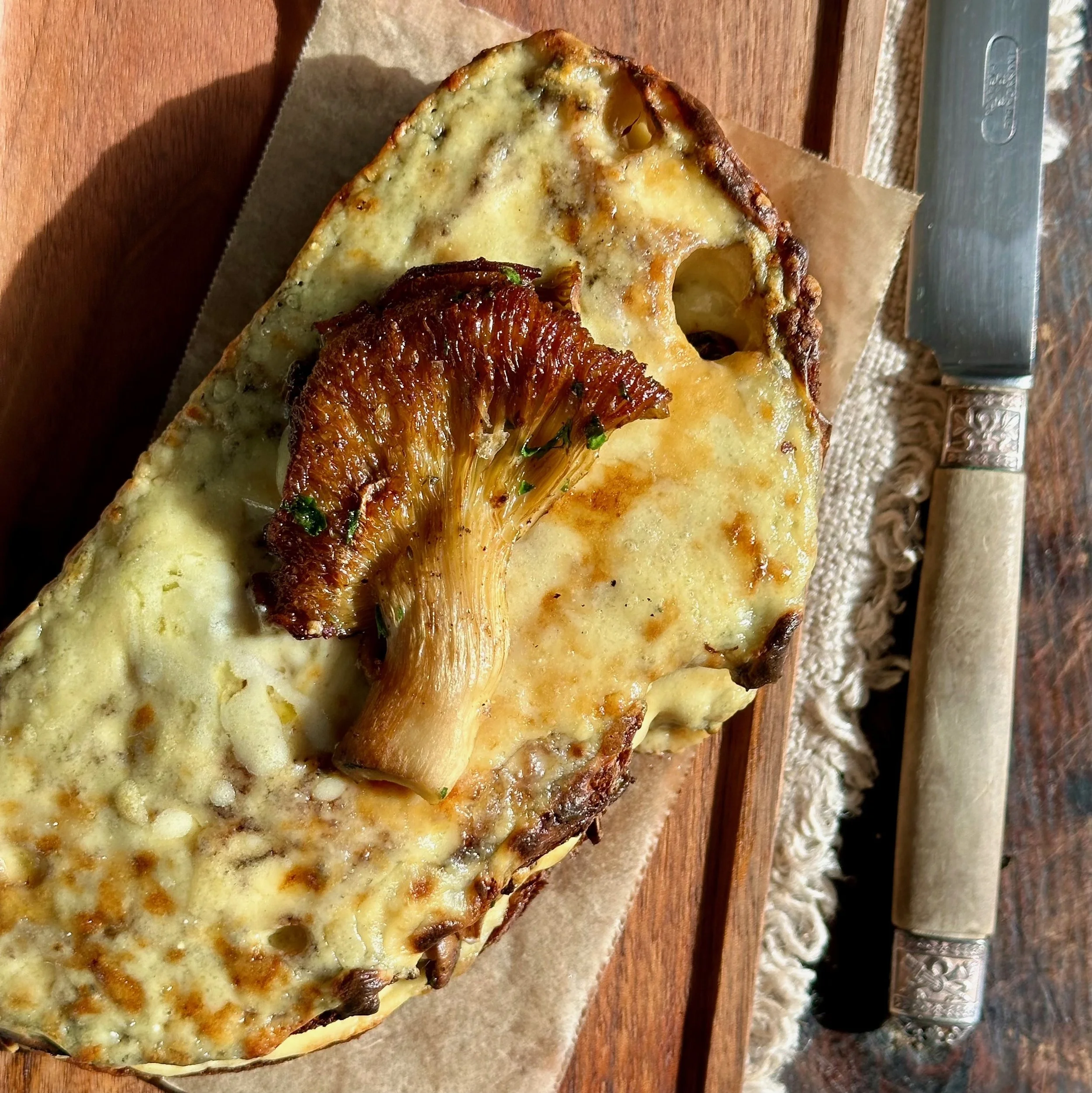 CROQUE MONSIEUR WITH MUSHROOMS (NO HAM)