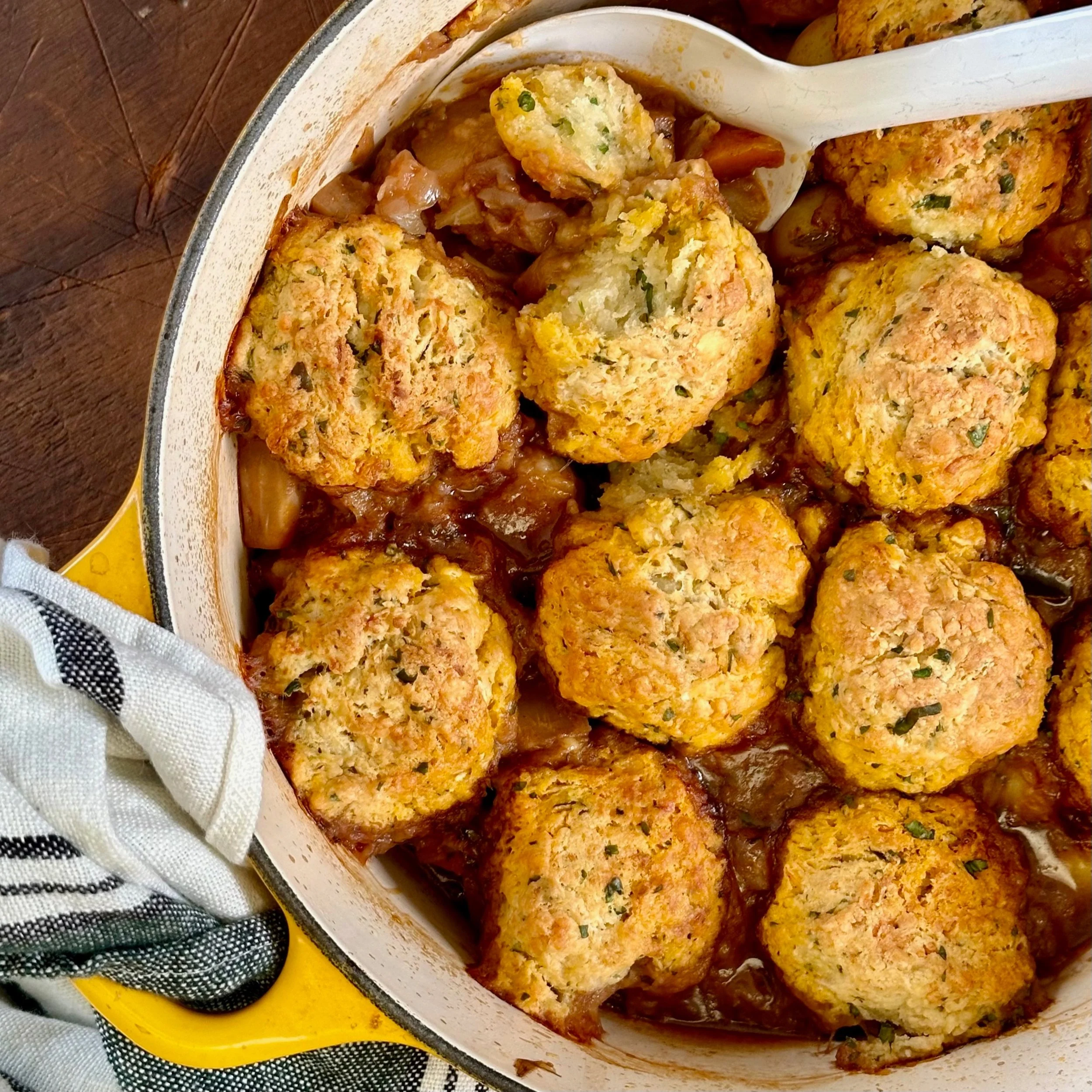 ONE POT ROOT VEG STEW WITH DUMPLINGS 