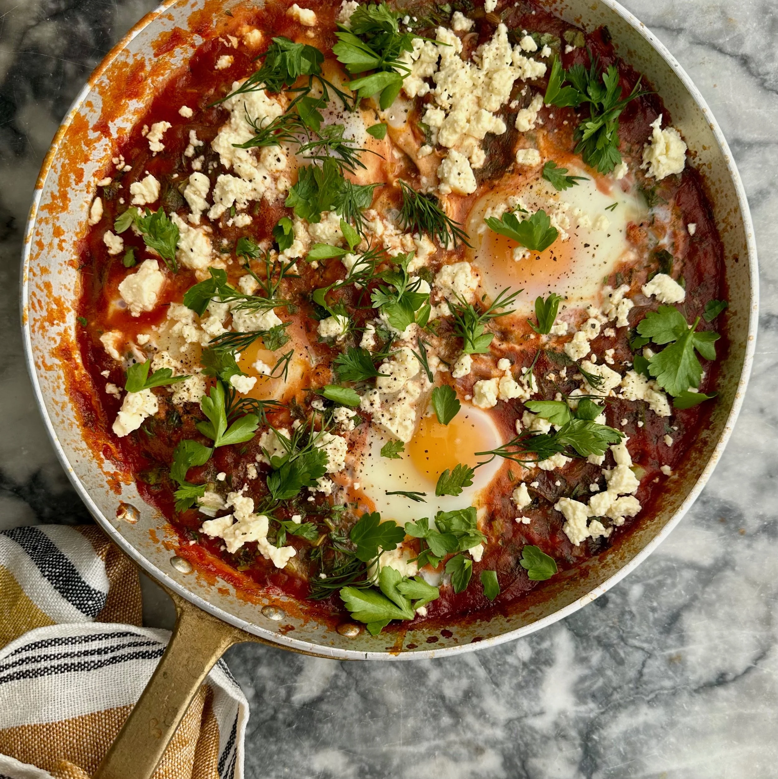 BAKED EGGS WITH SPRING HERBS