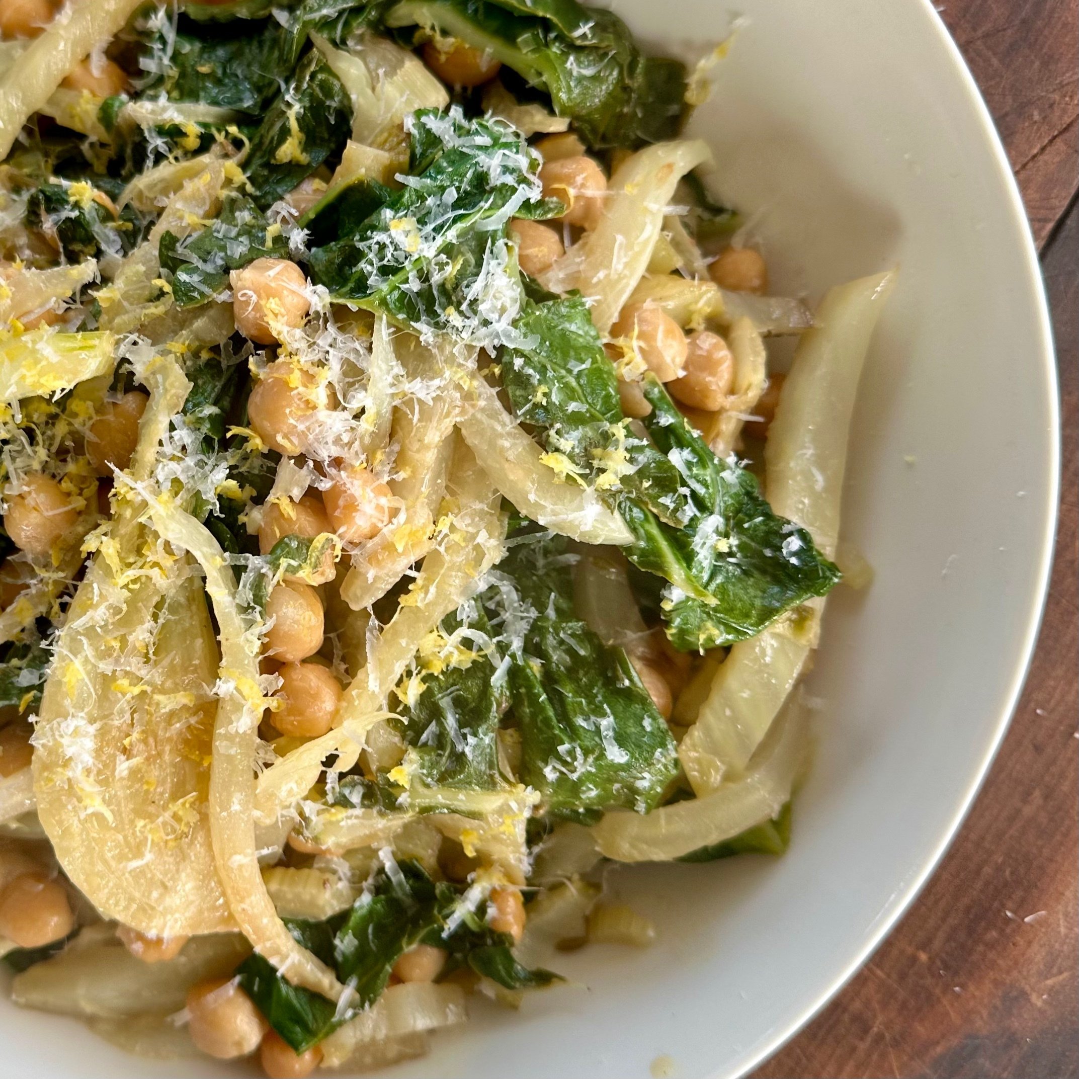 WARM FENNEL, GREENS &amp; CHICKPEA SALAD