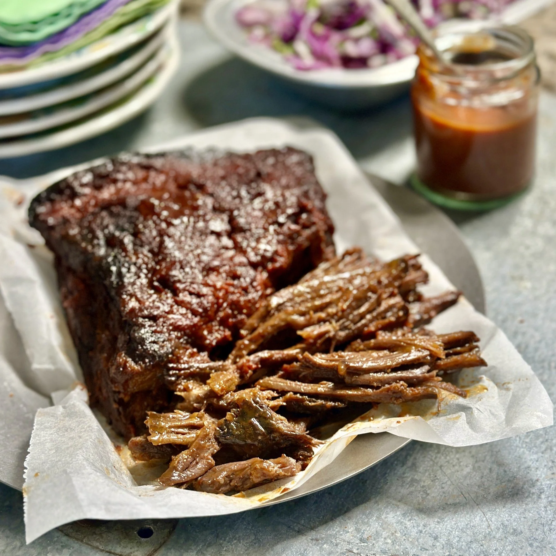 SPICED BRISKET WITH BBQ SAUCE