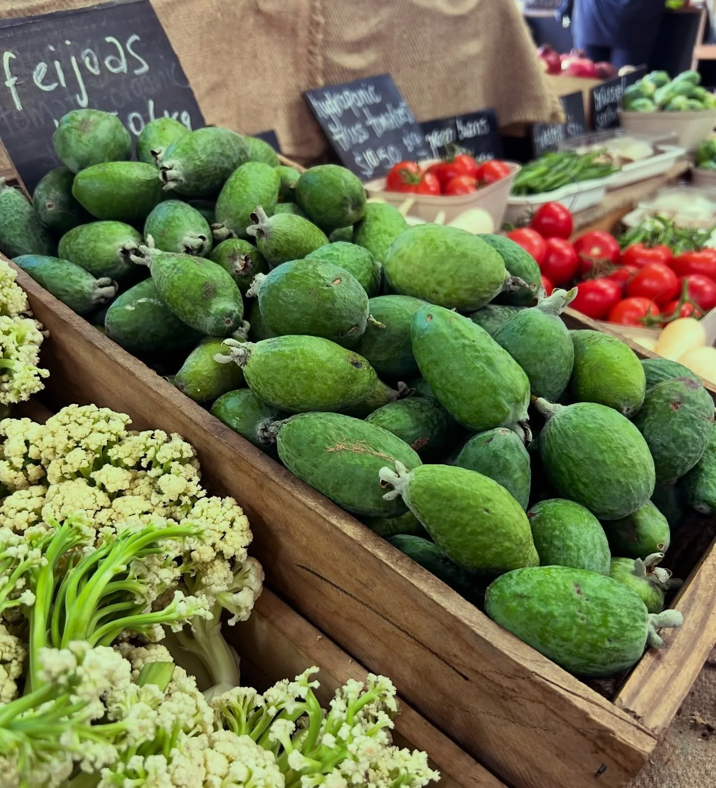 Feijoas (feee-joe-ahhhhs) ❤️ 

Folk in the know get VERY EXCITED when this beautifully perfumed fruit hits the shelves. Cut in half and scoop out flesh for a snack. Bake in cakes. Turn into jam. Feijoas are considered a national icon by our New Zeala