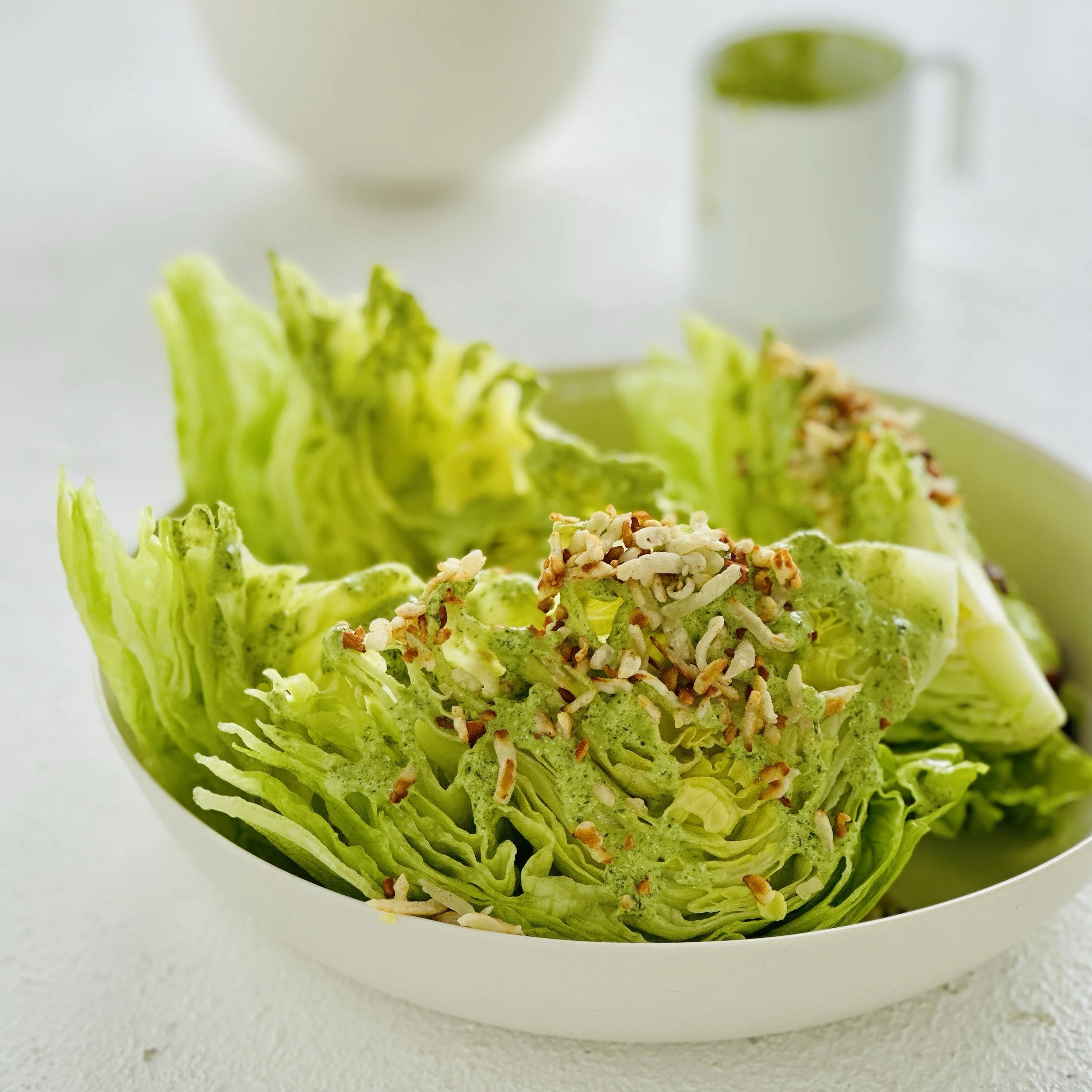  LETTUCE WEDGES WITH HERBY YOGHURT DRESSING 