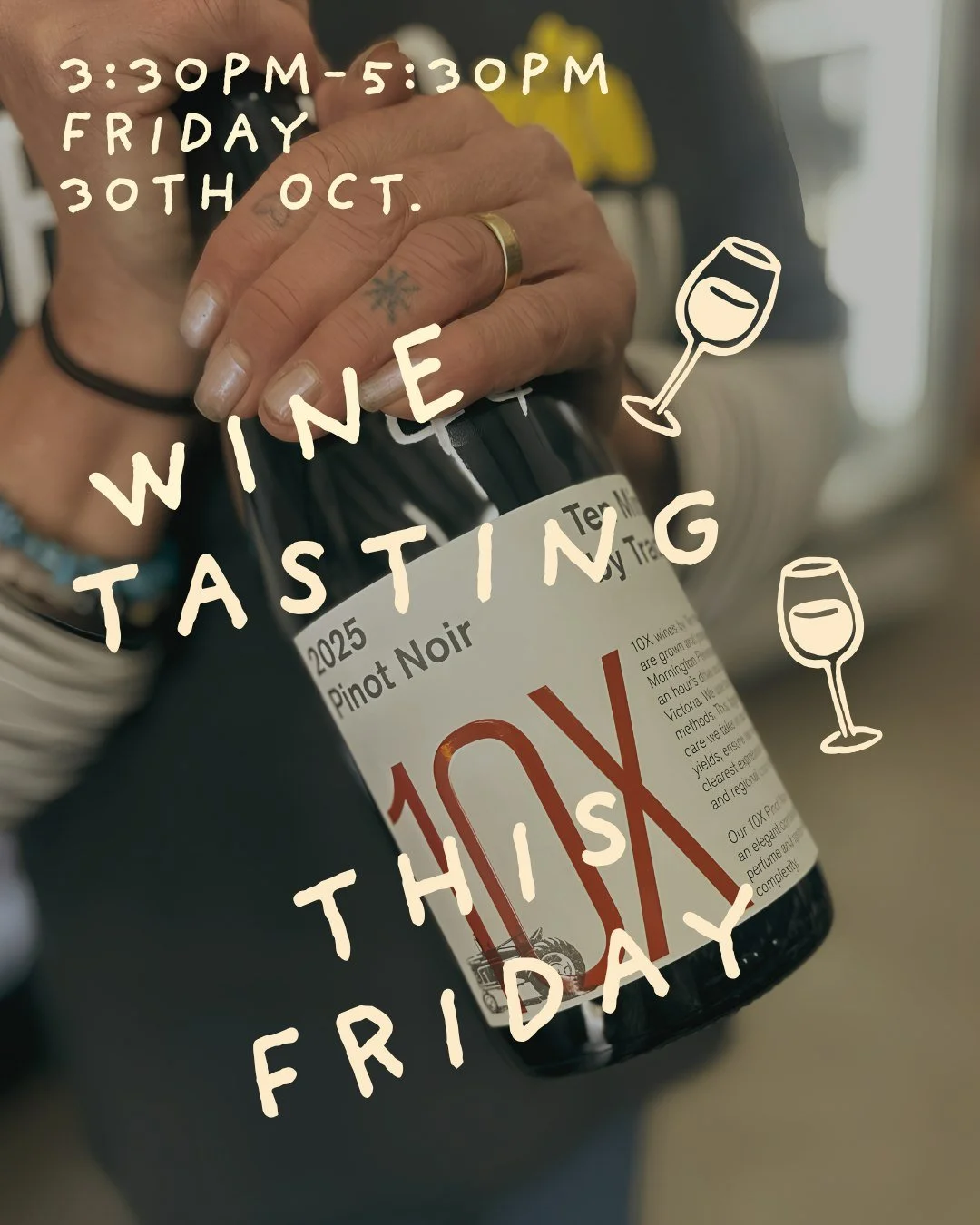 Join us this Friday for a wine tasting with Ten Minutes by Tractor, one of the Mornington Peninsula&rsquo;s much-loved wineries. @10xtractor

📍 Torello Farm
🗓️ Friday 30 October
⏰ 3:30pm &ndash; 5:30pm

A little wine, a little local goodness and th