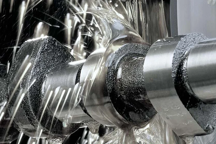 precision grinding machine in action