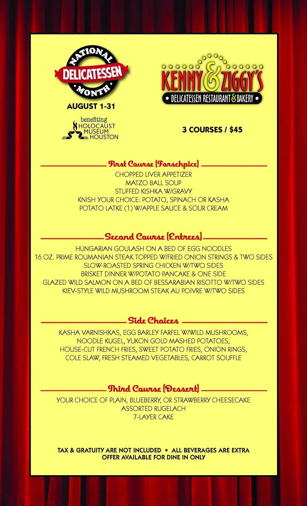 Kenny & Ziggy's Menu — National Deli Month