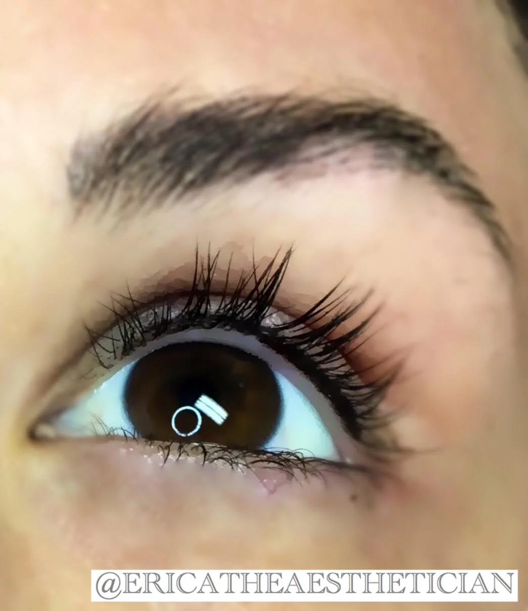 Top: Before Bottom: After permanent lash enhancement
