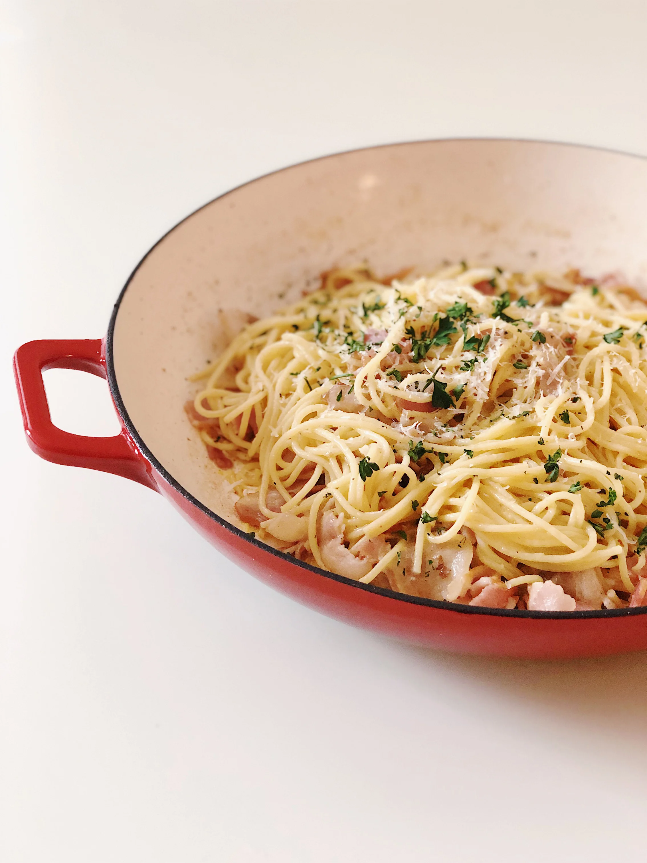 One-pan Pork Belly Carbonara
