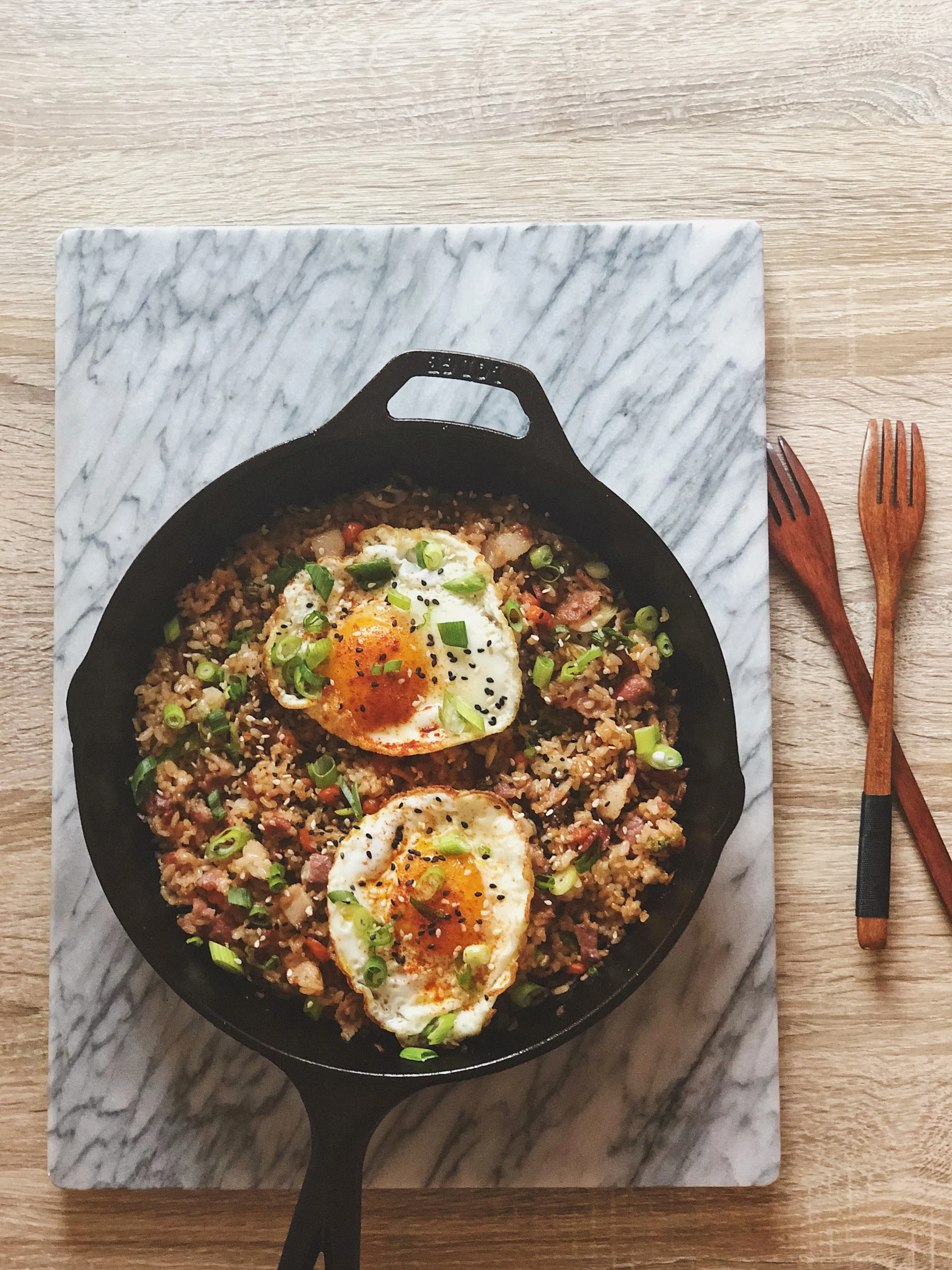 Cast Iron Bacon Fried Rice