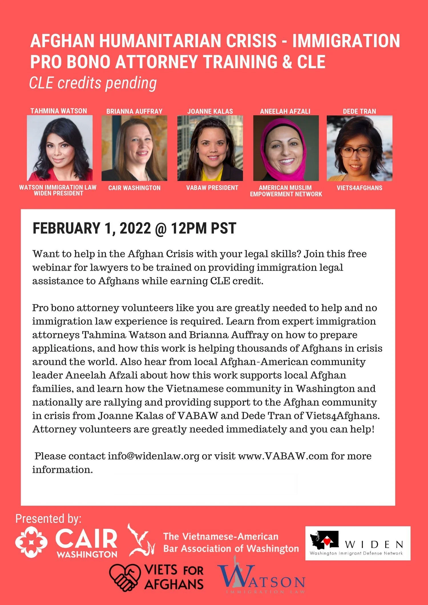 Afghan Crisis - Immigration and pro bono training