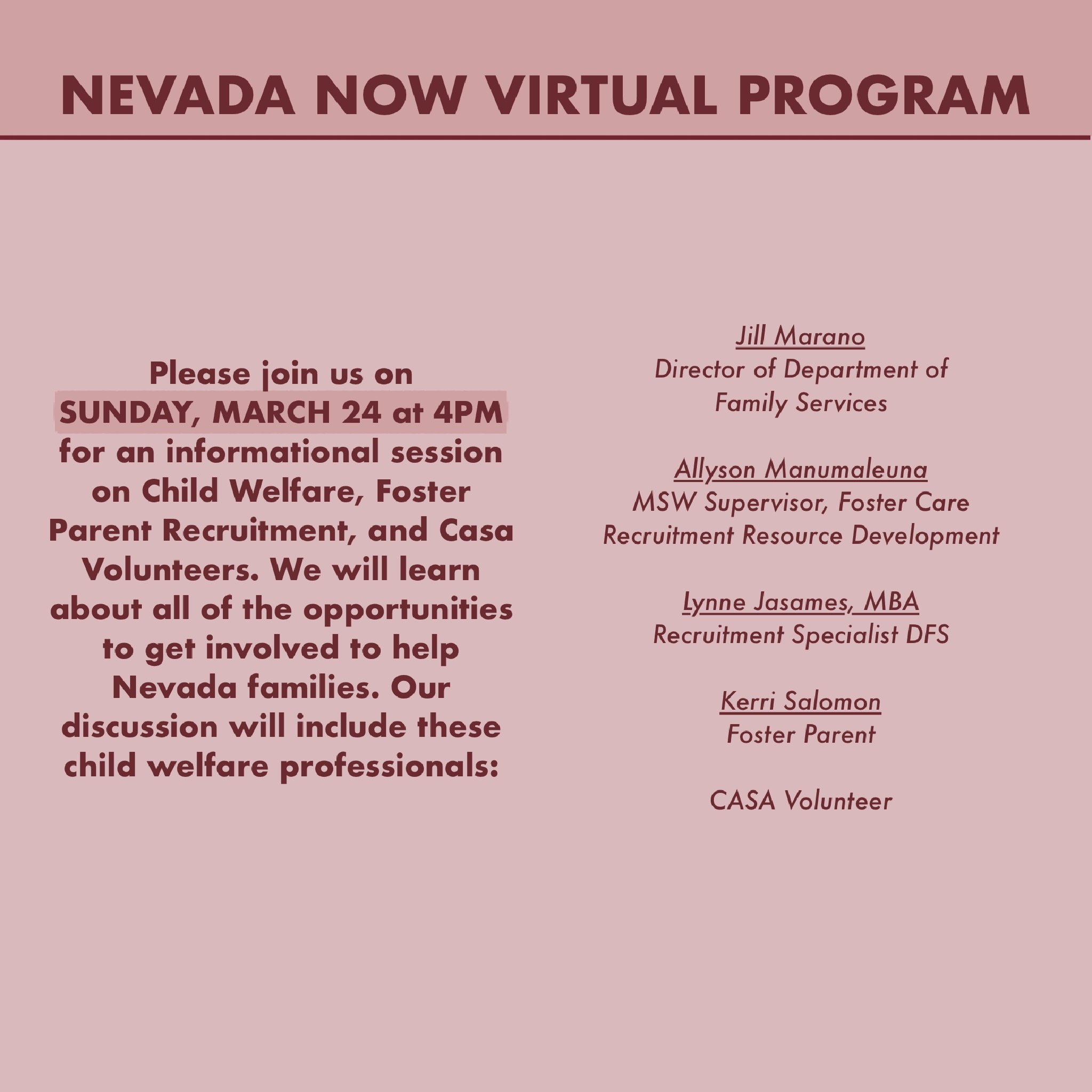 Nevada NOW March Program