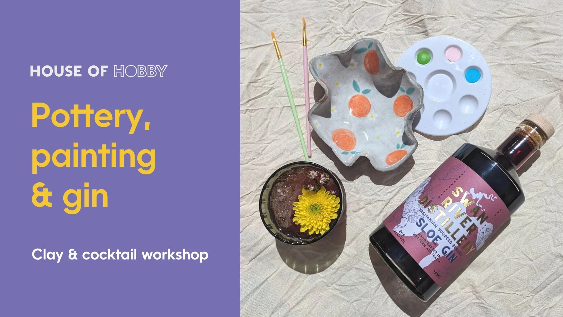 Pottery, Painting & Gin Creative Clay Ft. Swan River