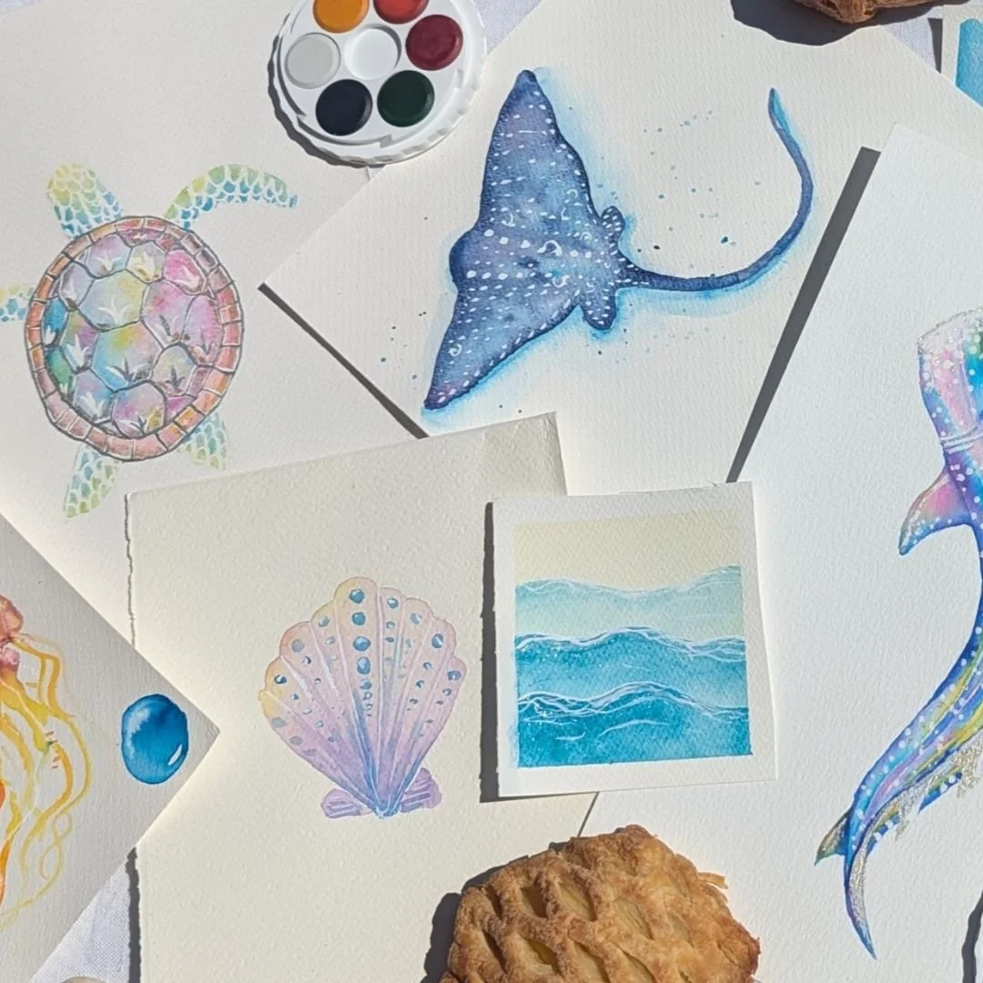 Watercolour: Seashells &amp; Beach life