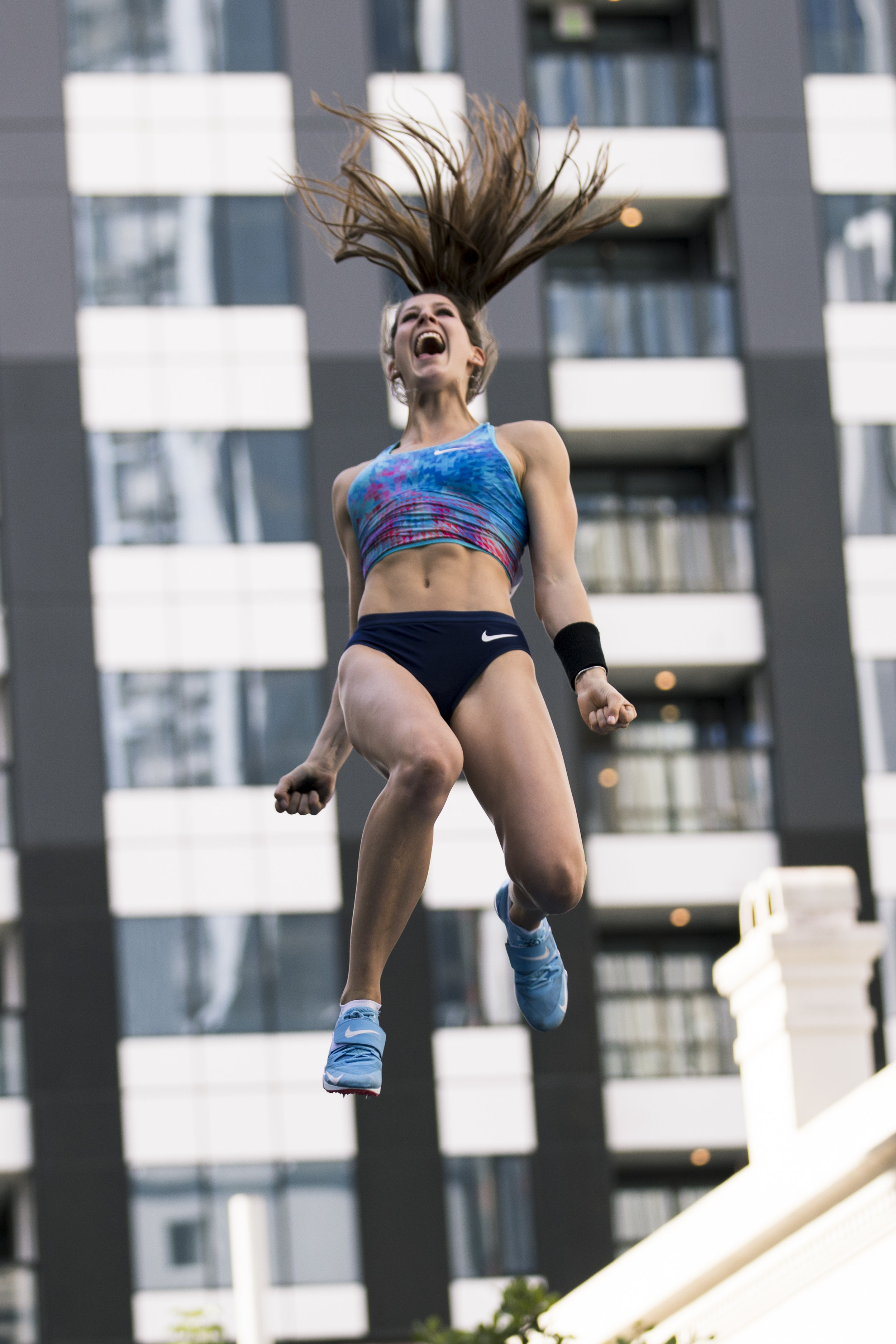  Eliza McCartney clears an exhibition personal best of 4.90m at the SKYCITY Vertical Pursuit Pole Vault Competition. Auckland, New Zealand. 18 March 2018. Copyright photo: Alisha Lovrich / www.photosport.nz 