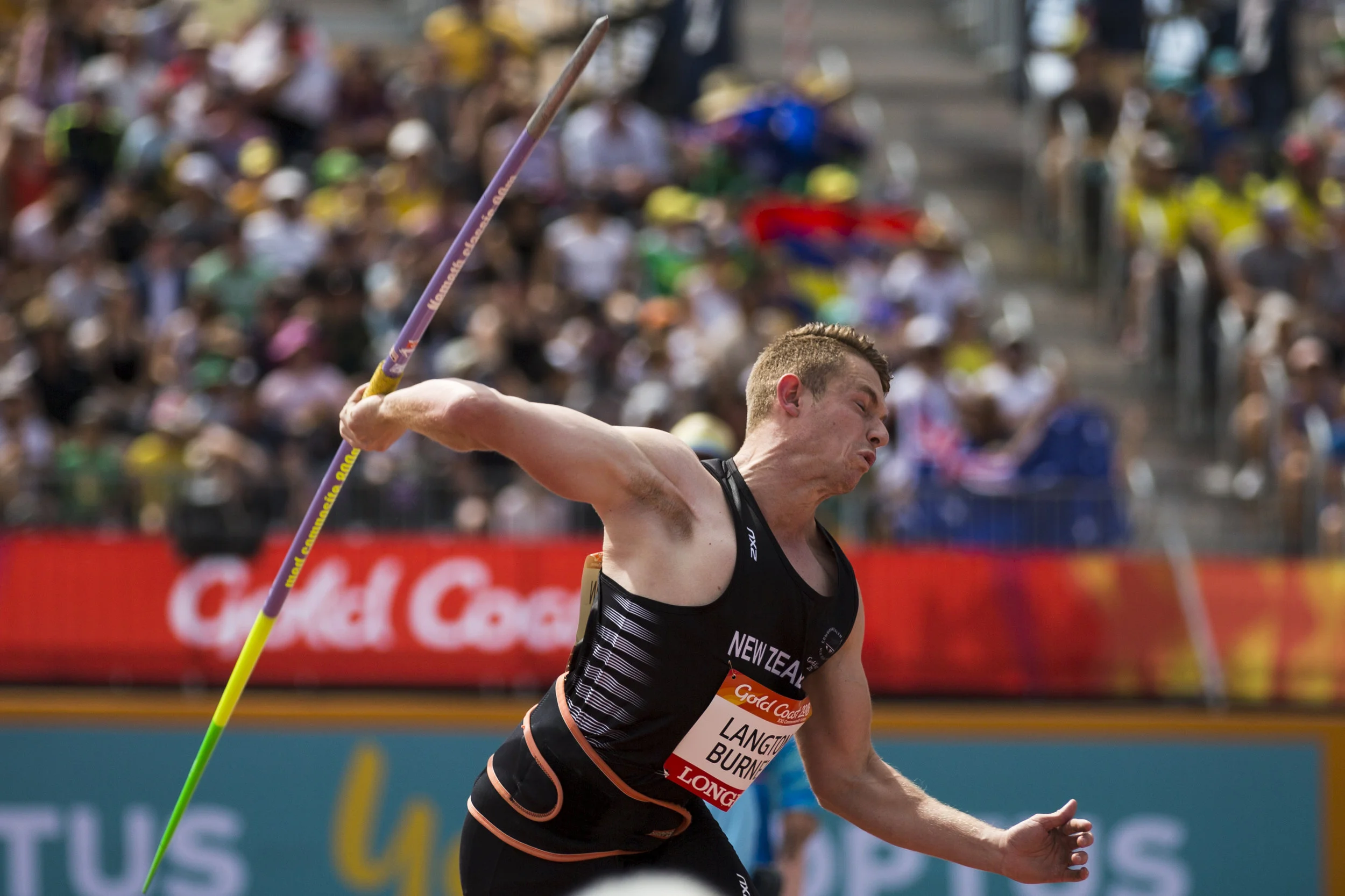 Ben Langton Burnell qualifies for the Javelin Final at the 2018 Commonwealth Games. Gold Coast, Australia. Copyright photo: Alisha Lovrich / www.photosport.nz