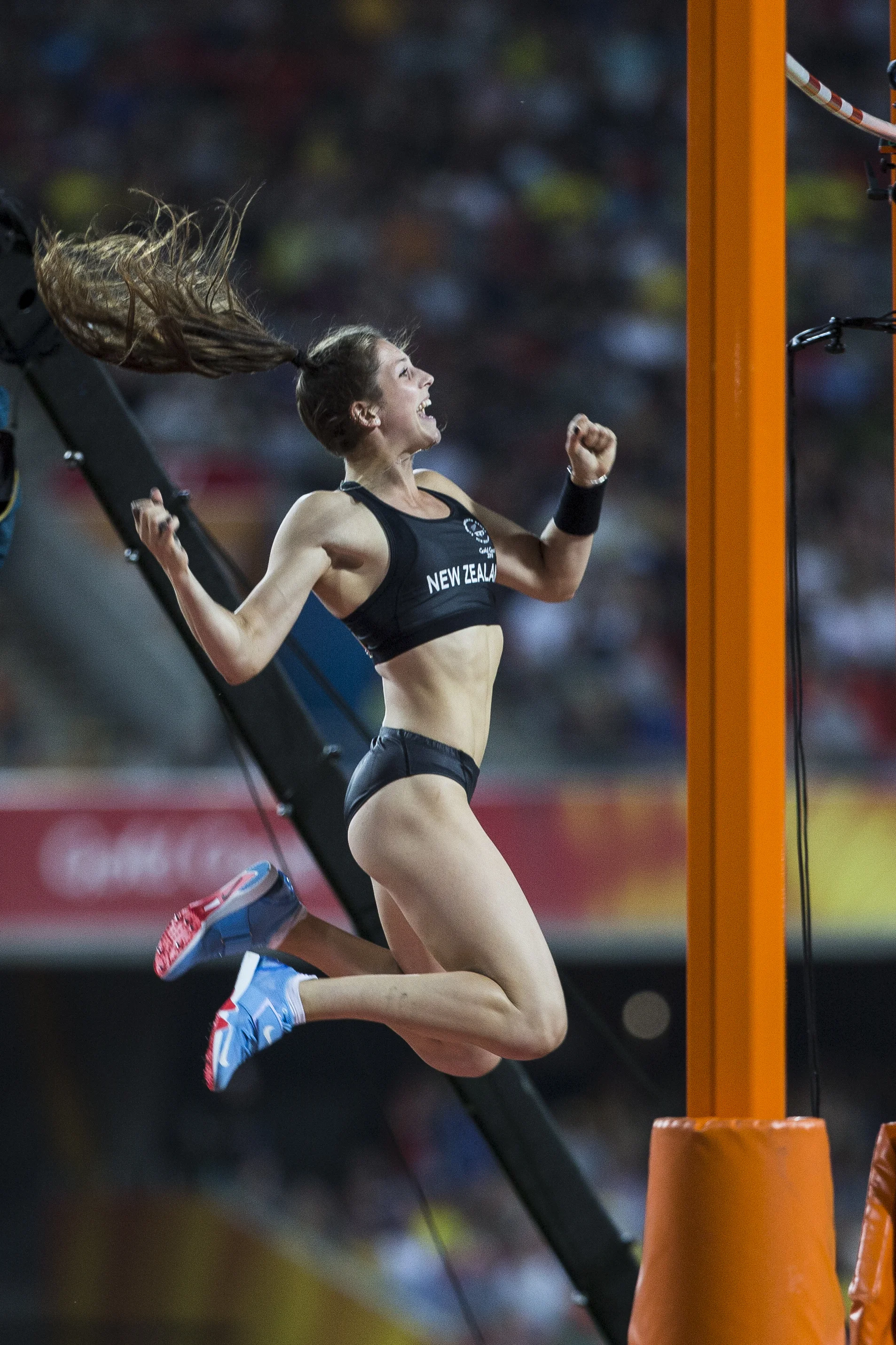Eliza McCartney wins Silver in the Pole Vault at the 2018 Commonwealth Games. Gold Coast, Australia. Copyright photo: Alisha Lovrich / www.photosport.nz