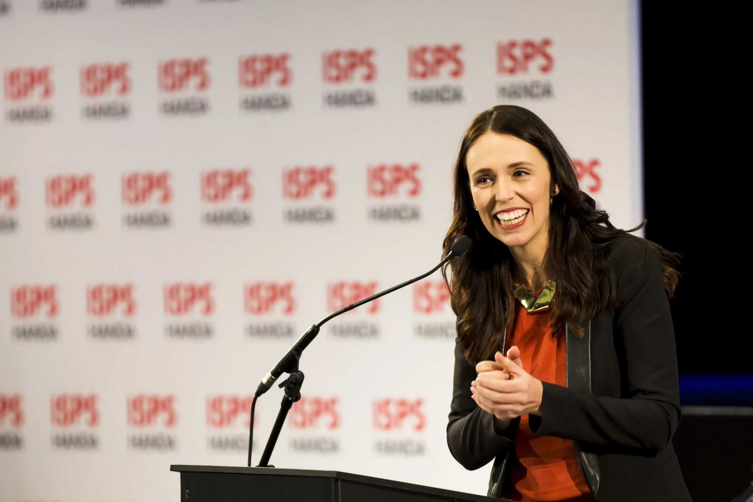 Prime Minister Rt Hon Jacinda Ardern. Opening Ceremony. 2018 Halberg Games 2018. Kings College, Auckland, New Zealand. Friday 5 October 2018 © Photo: Alisha Lovrich / www.photosport.co.nz. Copyright photo: Alisha Lovrich / www.photosport.nz