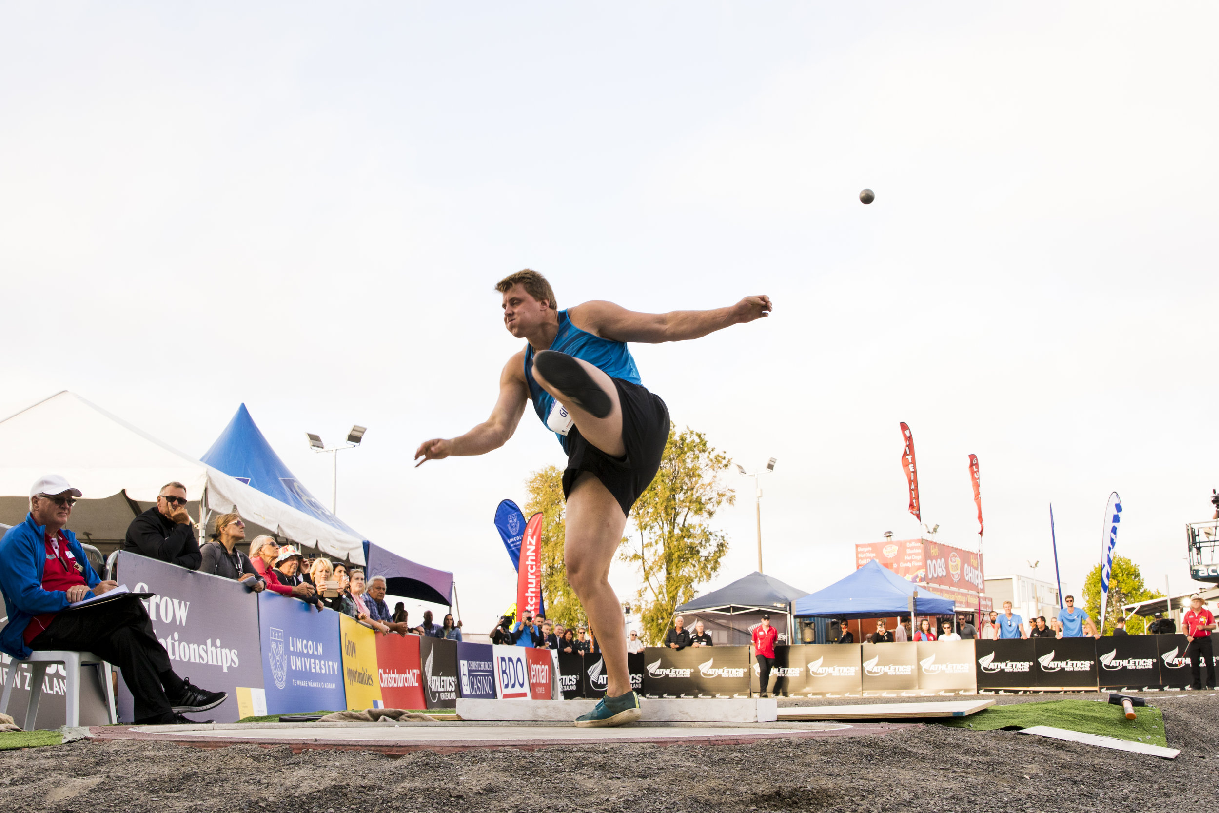  Jacko Gill in the Shot Put at the Lincoln University Street Athletics Festival. 6 March 2019, Christchurch, New Zealand. Copyright photo: Alisha Lovrich / www.photosport.nz 