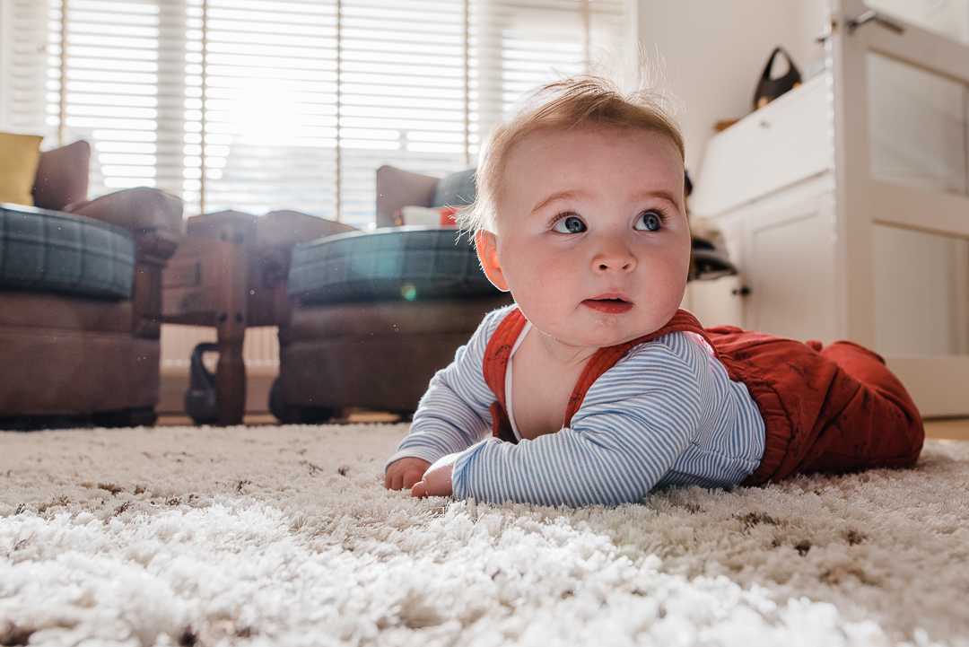 Baby tummy time in home photoshoot - Cheltenham family photographer.jpg