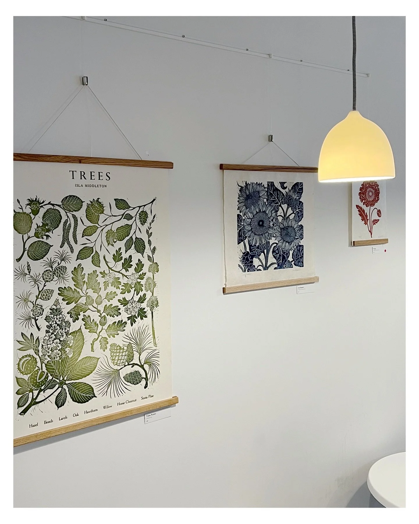 We are loving local artist @islajoy_middleton exhibition of beautiful linocut prints at the wonderful @thecuratortotnes, in the always brilliant @butterwalk.co.uk ✨

Our Hygge lampshades are there too, bringing a little extra glow to one of our favou