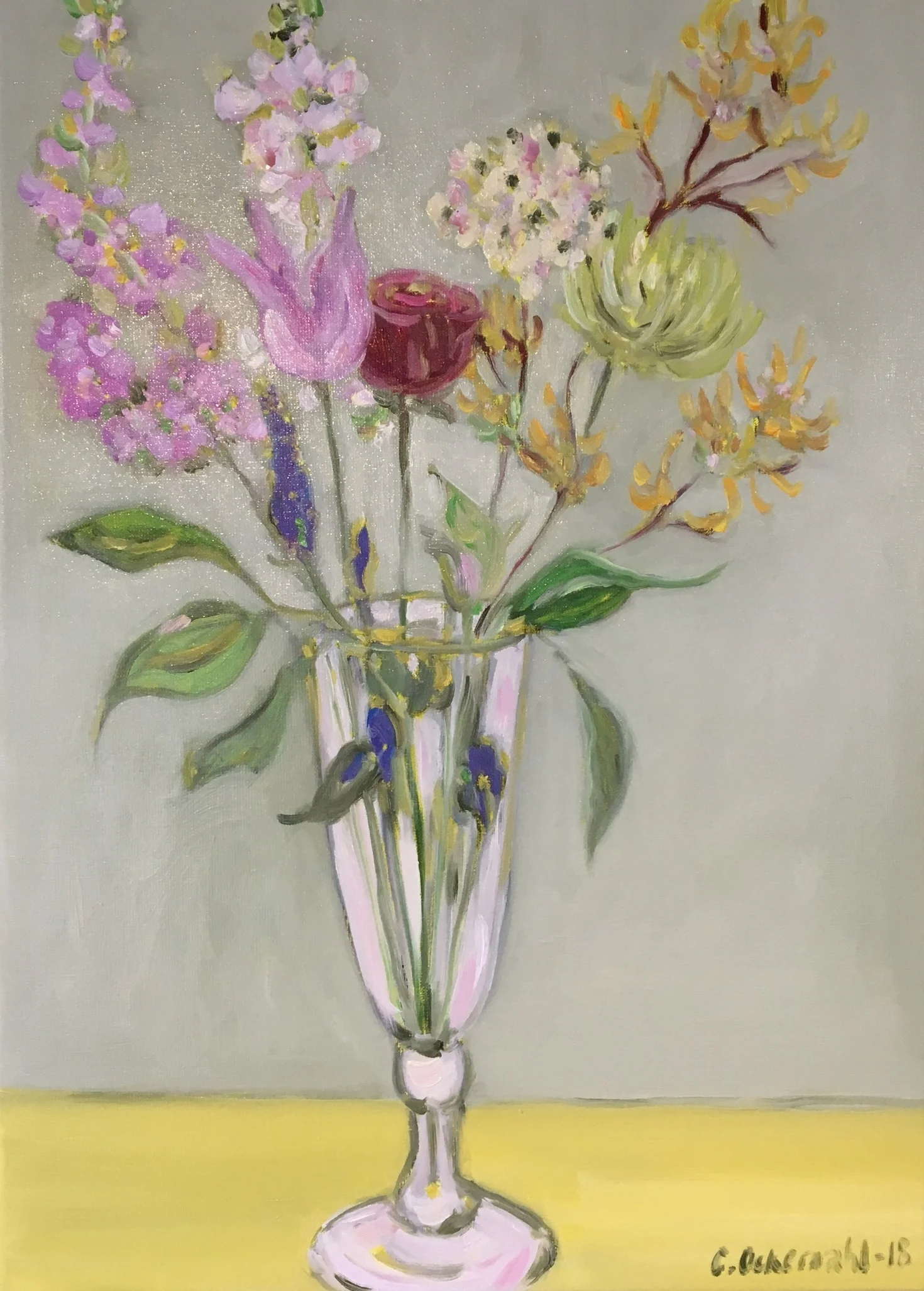 Stillife with grey wall