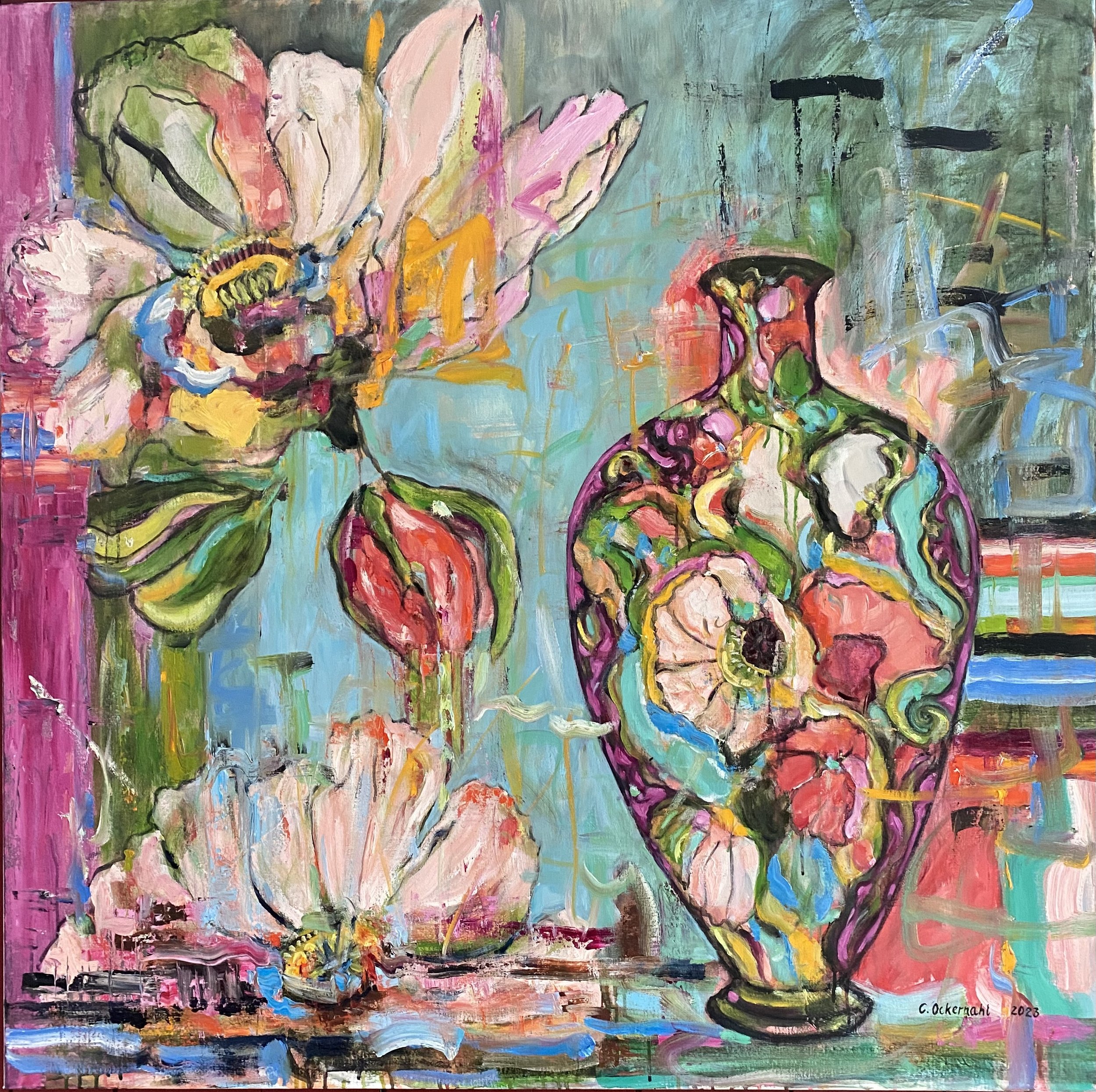 The Old Vase with Big Flowers - SOLD