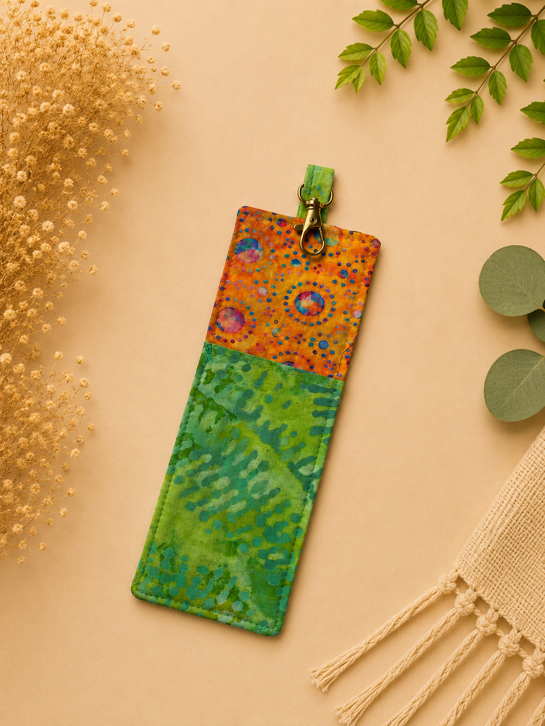 Colorful Fabric Keychain Flat Lay.png