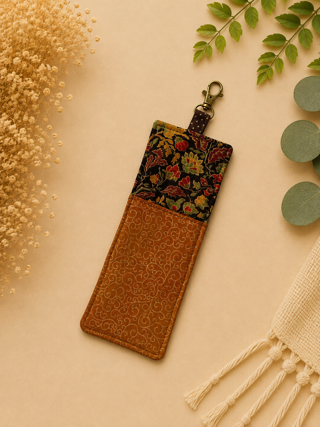 Autumn Floral Fabric Keyholder Flat Lay.png