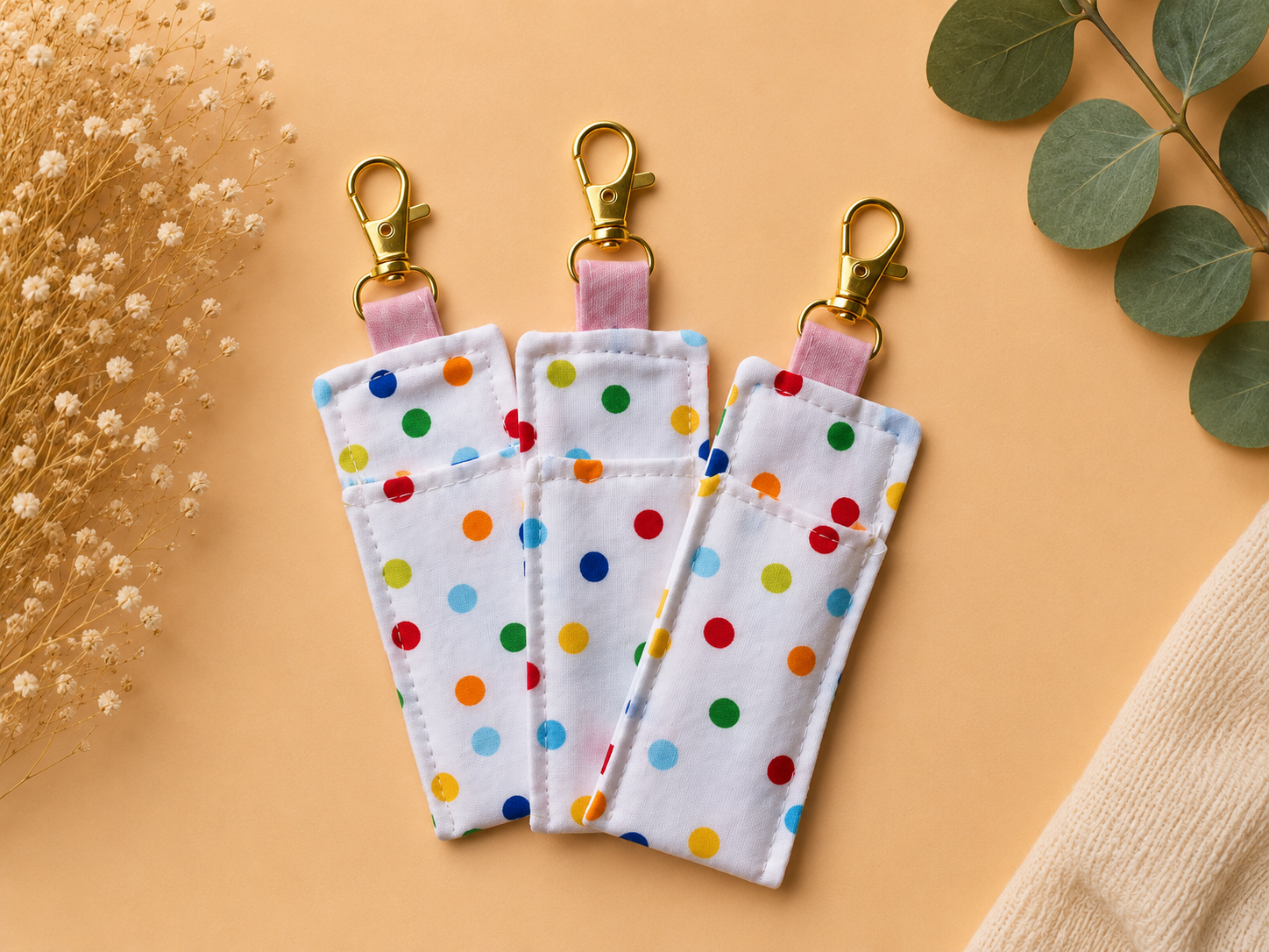 Colorful Polka Dot Keychain Holders.png