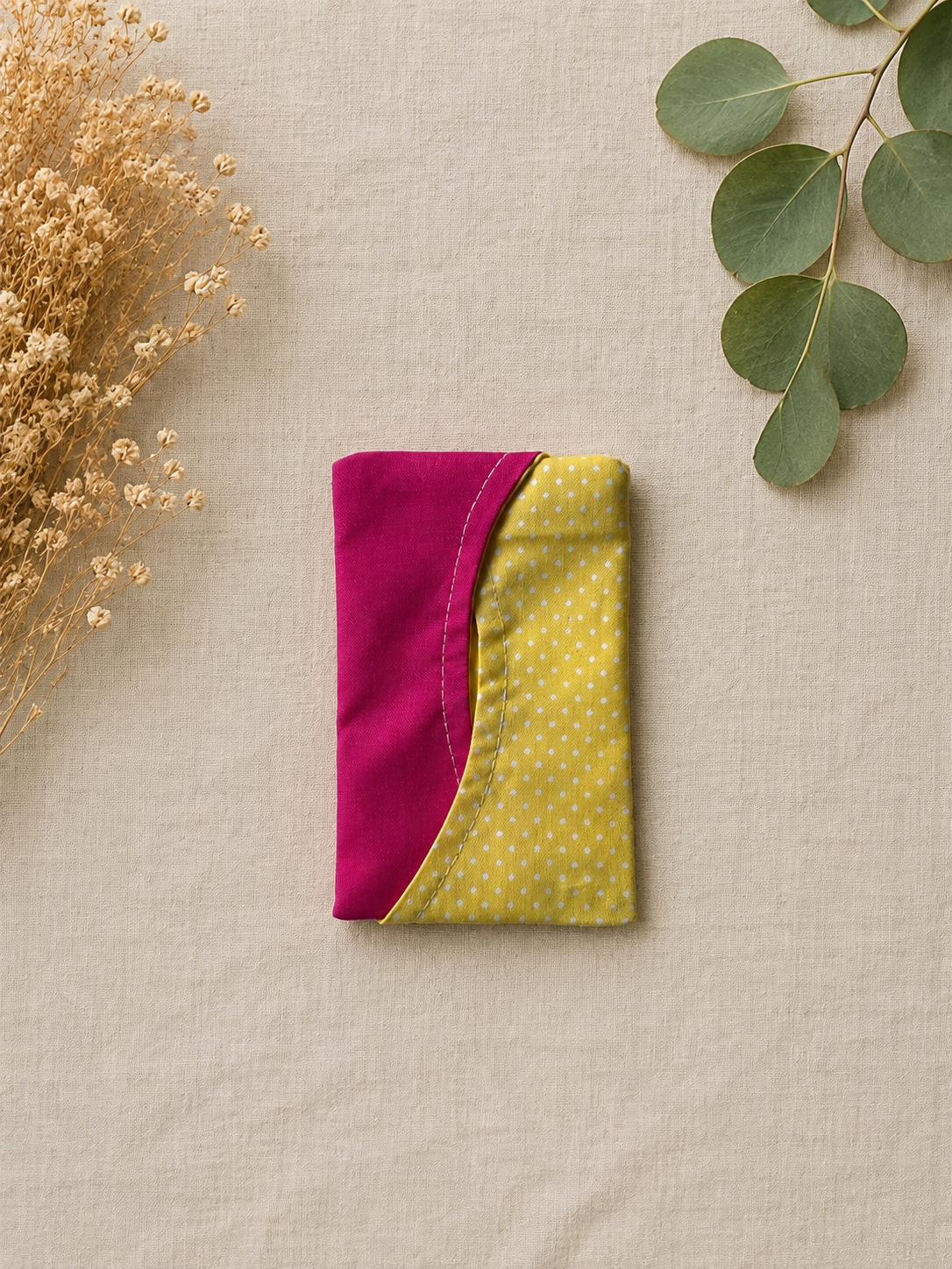 Handmade Fuchsia and Polka-Dot Wallet Flatlay.png