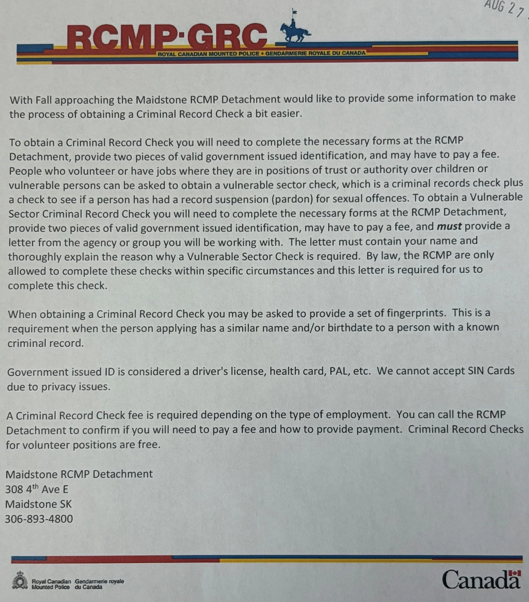 Maidstone RCMP Detachment - Criminal Record Checks.jpg