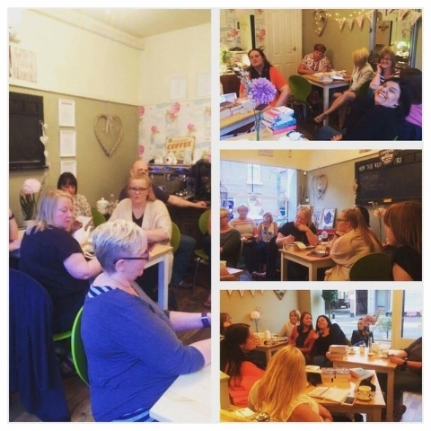 Book Club at Mim's having a great time 