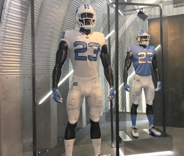 Tar Heel fans were treated to a first look Saturday at the Tar Heels' new Jordan Brand uniforms.